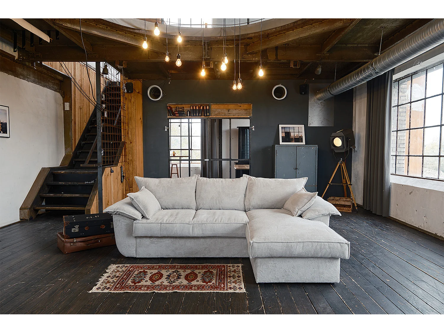 Canapé - blanc Velours côtelé - ASOKA