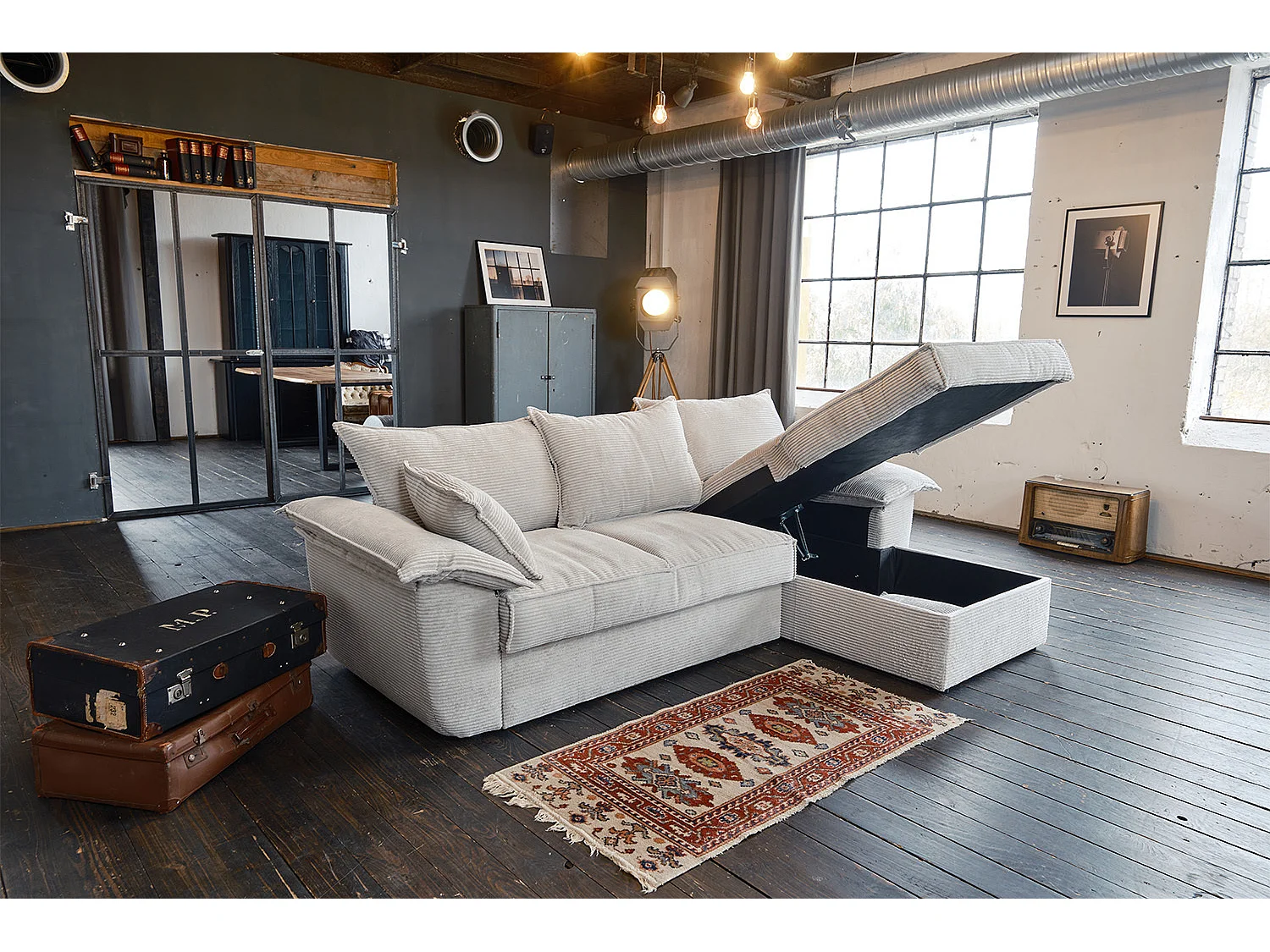 Canapé - blanc Velours côtelé - ASOKA