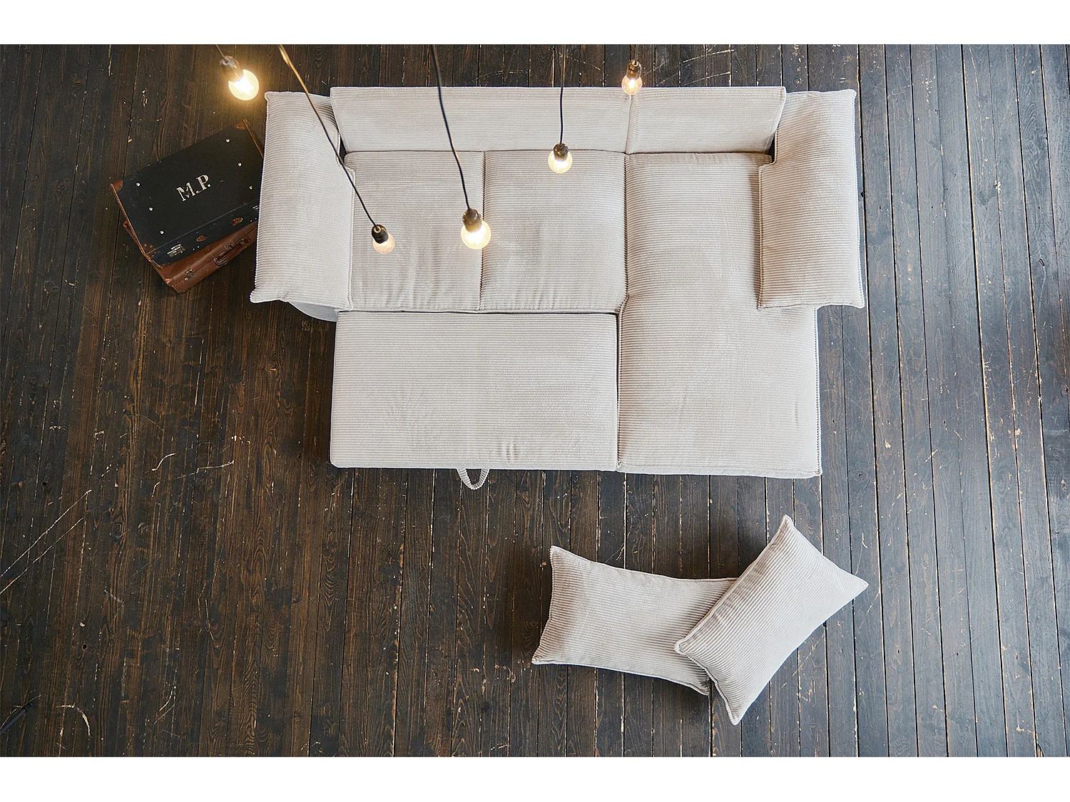 Canapé - blanc Velours côtelé - ASOKA