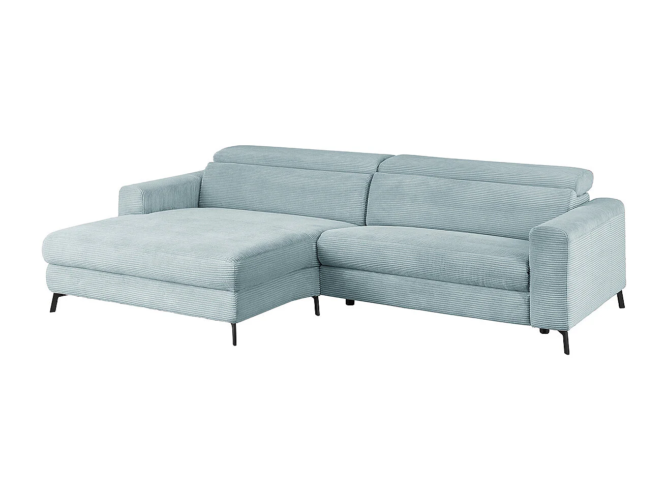 Ecksofa - Hellblau Cord - LAISKA
