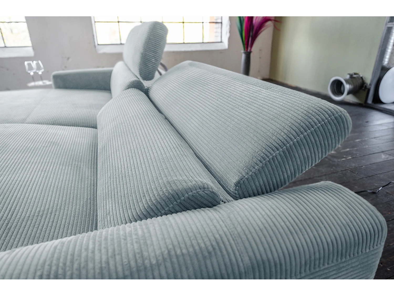 Hoekbank - Lichtblauw Koord - LAISKA