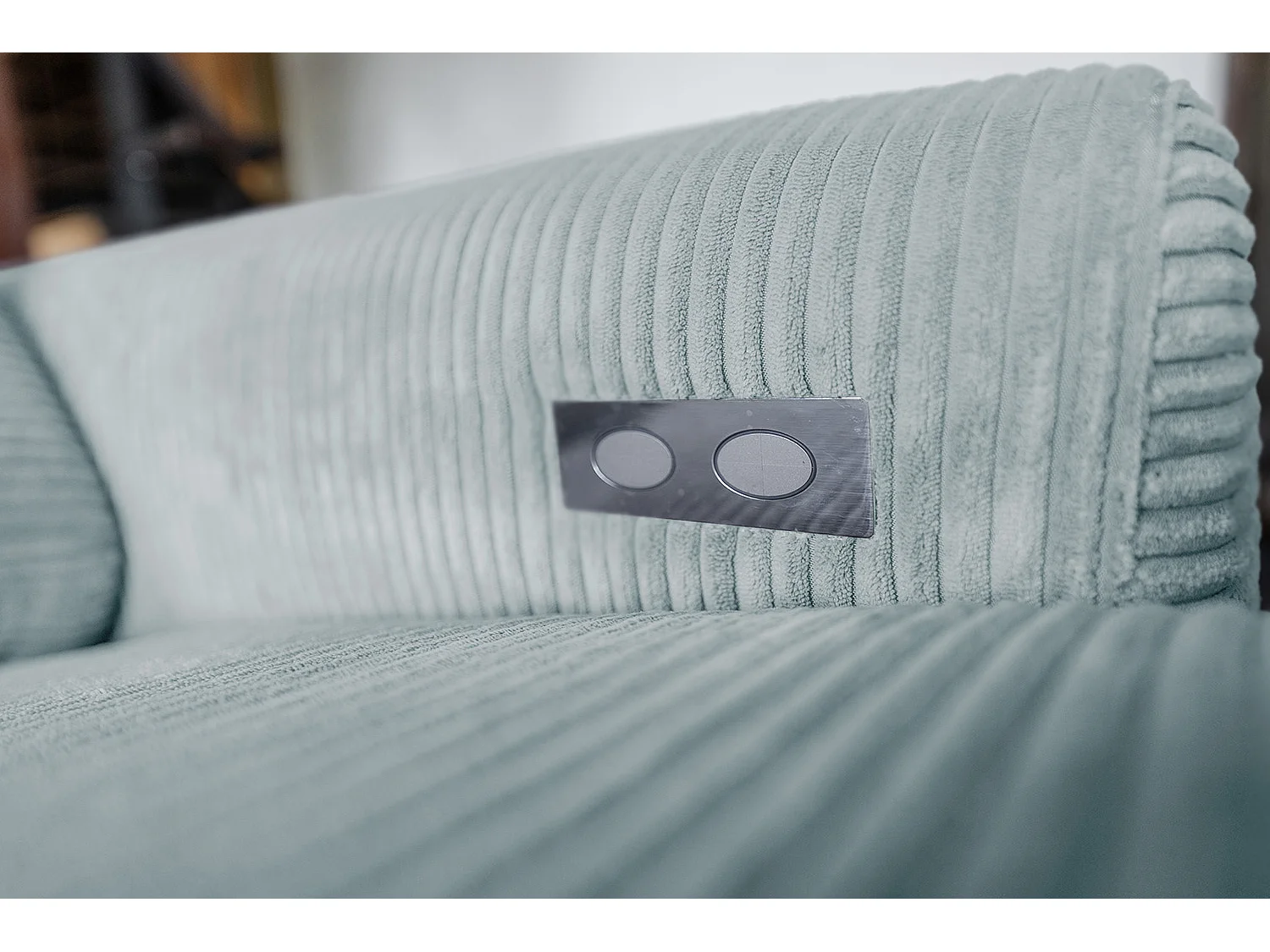 Ecksofa - Hellblau Cord - LAISKA