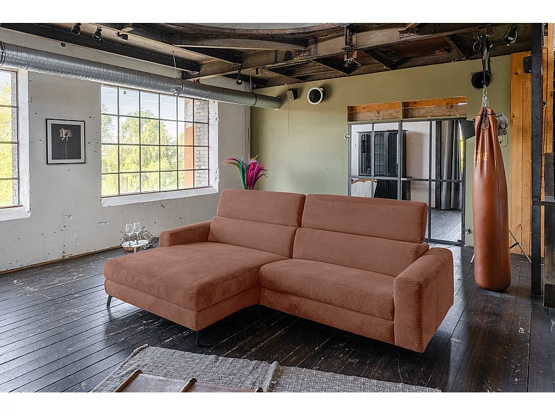 Ecksofa - Braun Cord - LAISKA