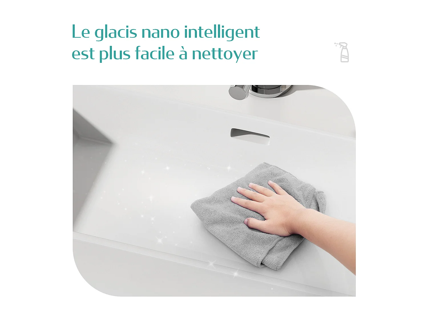EMKE Vasque à Poser en céramique 51,5×36,5×13cm, Lavabo rectangulaire avec robinet trou prépercé, Lavabo à poser blanc brillant