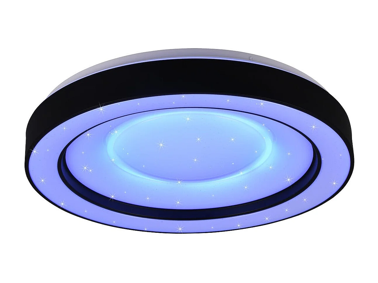 Plafoniera LED RGB effetto stelle, nero e cromo, 49x8 cm, Arco