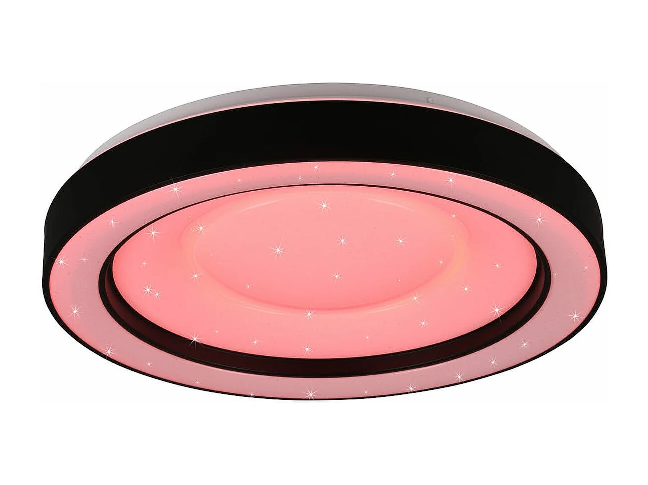 Plafoniera LED RGB effetto stelle, nero e cromo, 49x8 cm, Arco