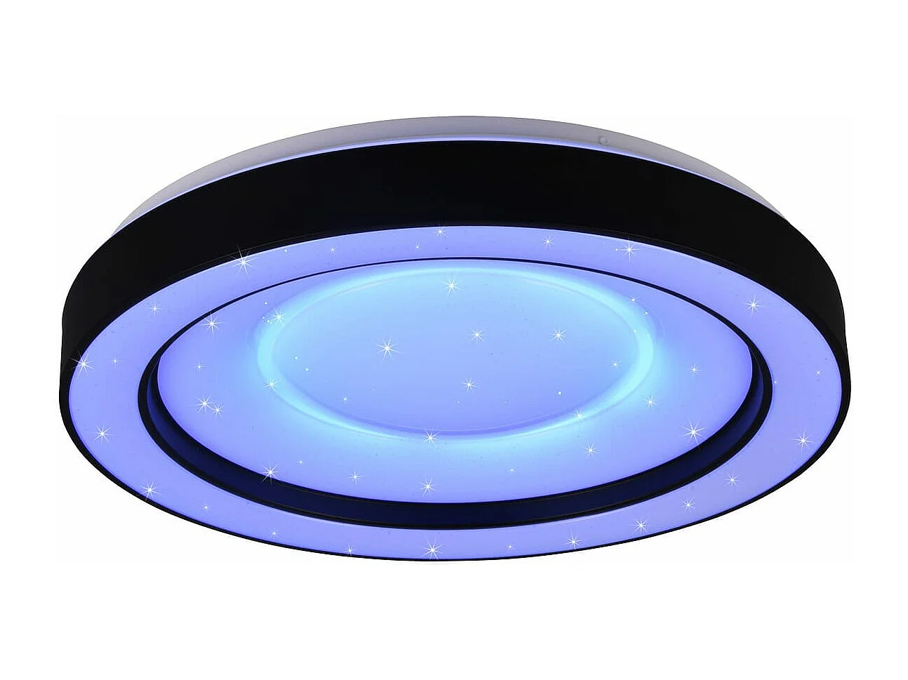 Plafoniera LED RGB effetto stelle, nero e cromo, 49x8 cm, Arco