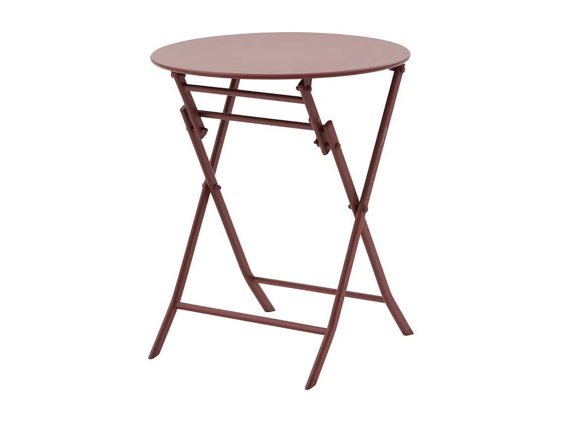 Table ronde pliante Greensboro 2p lie de vin Hespéride