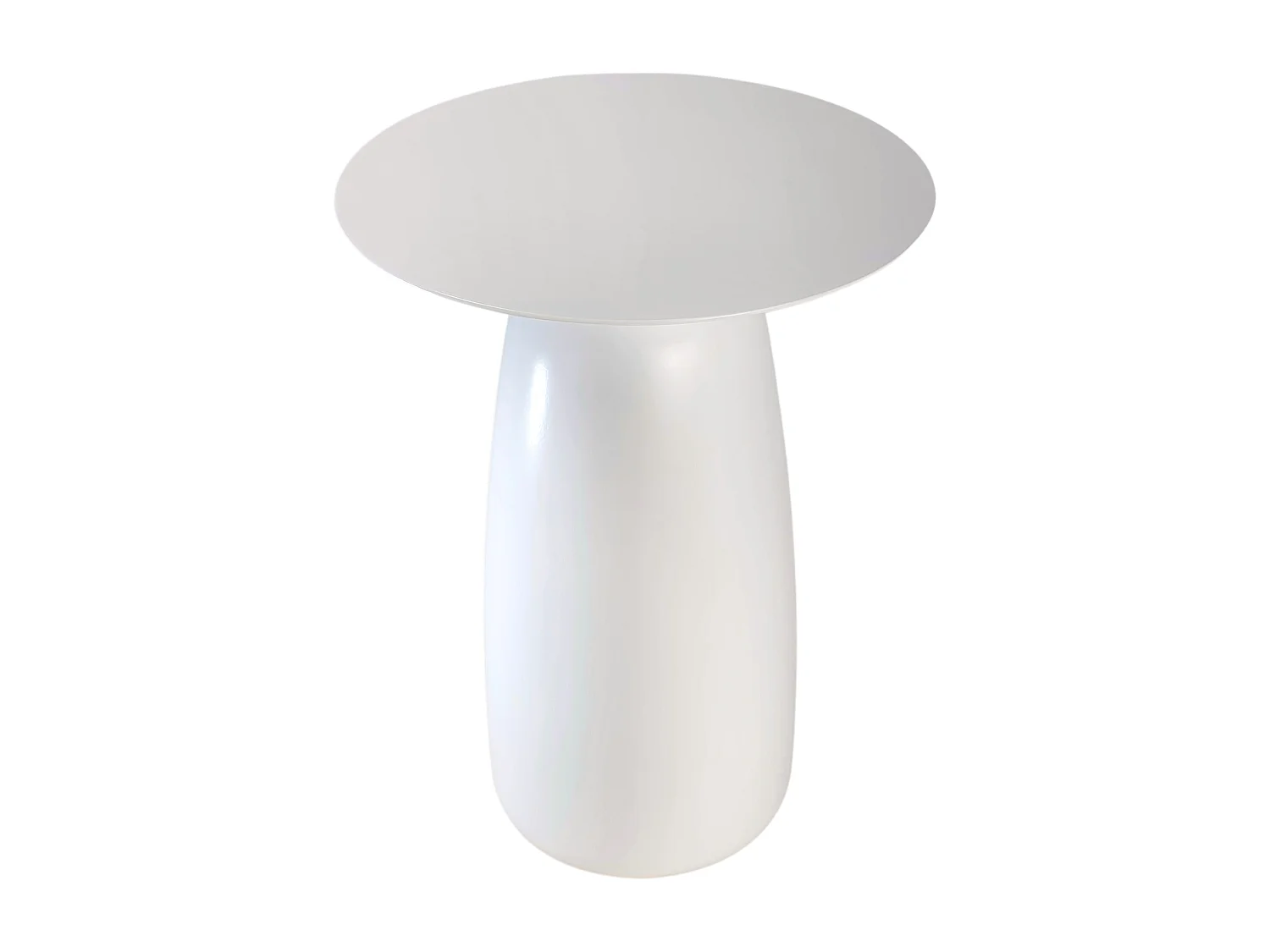 Stolik drewniany różne kolory Kayani Baobab 44, śr. 32,5 cm, biały ral