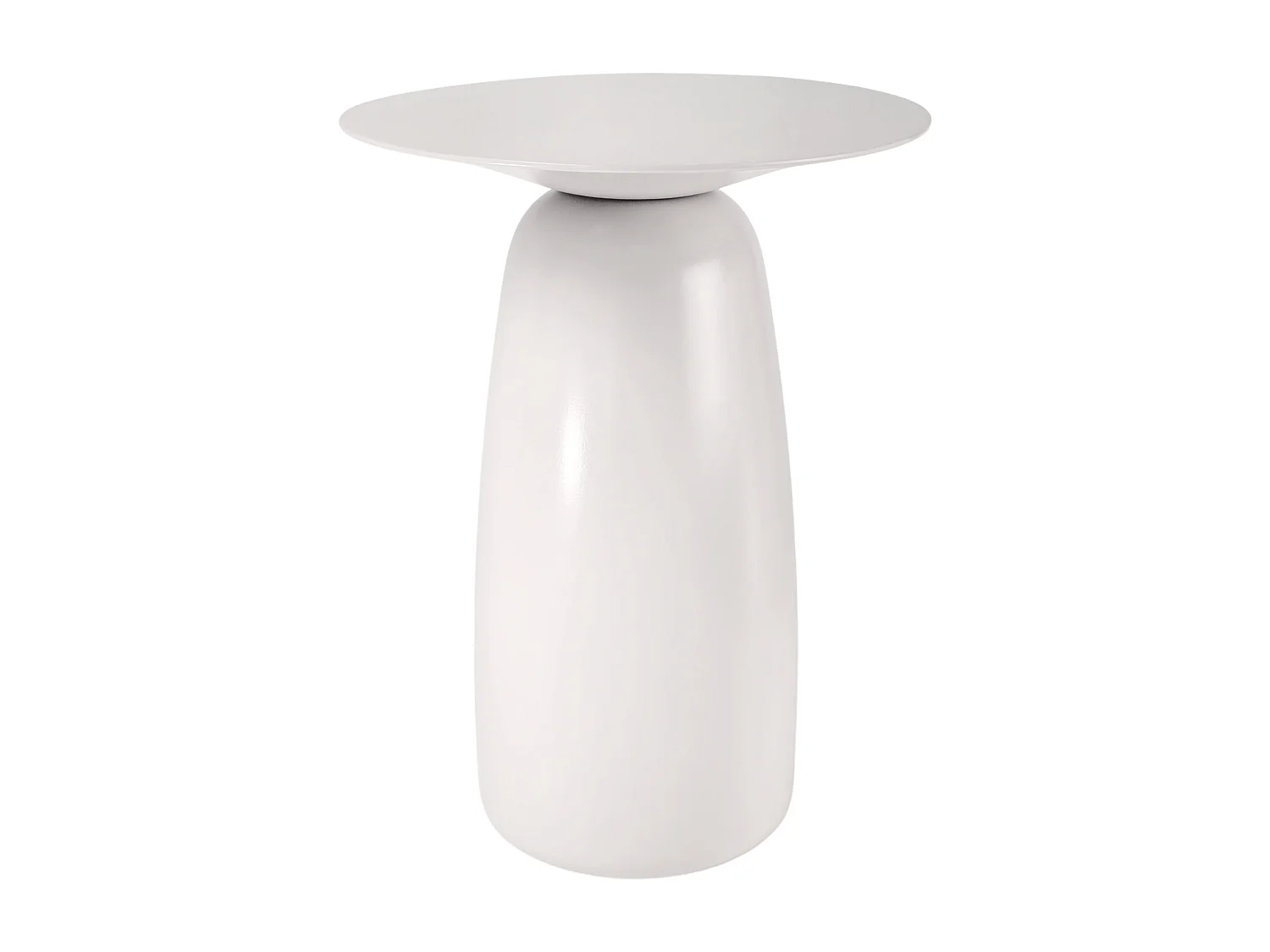 Stolik drewniany różne kolory Kayani Baobab 44, śr. 32,5 cm, biały ral