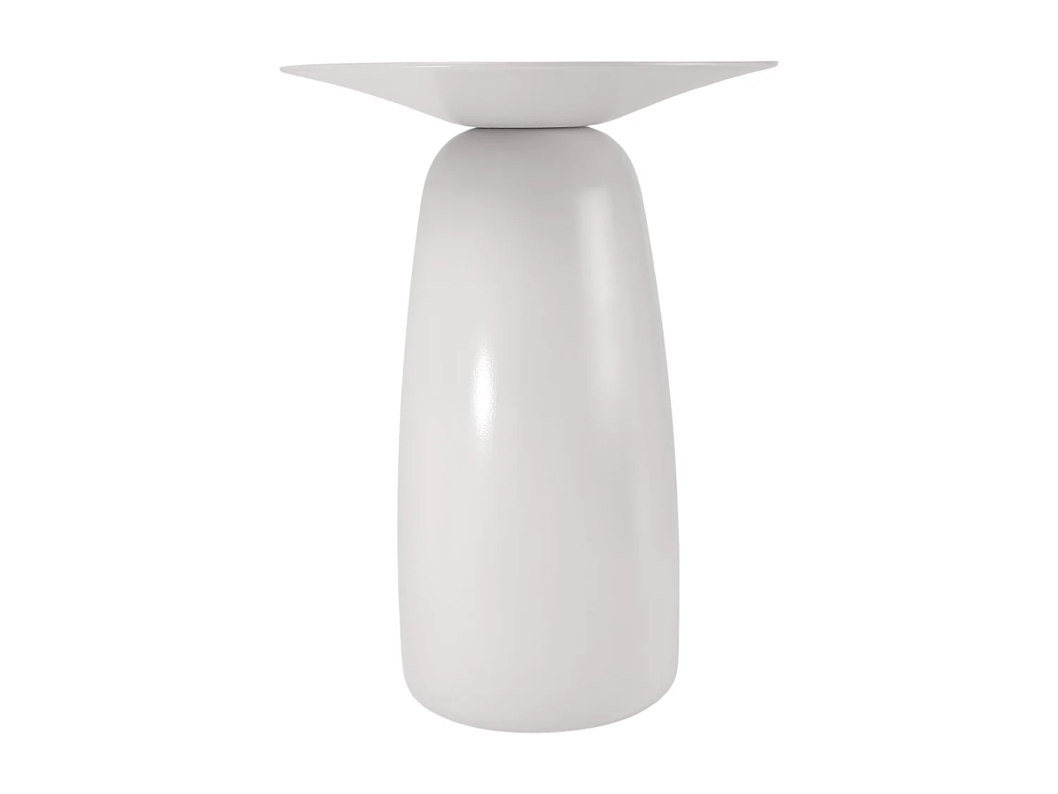 Stolik drewniany różne kolory Kayani Baobab 44, śr. 32,5 cm, biały ral