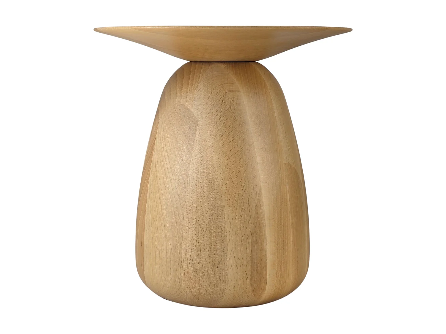 Stolik drewniany różne kolory Kayani Baobab 34, śr. 32,5 cm, lakier naturalny