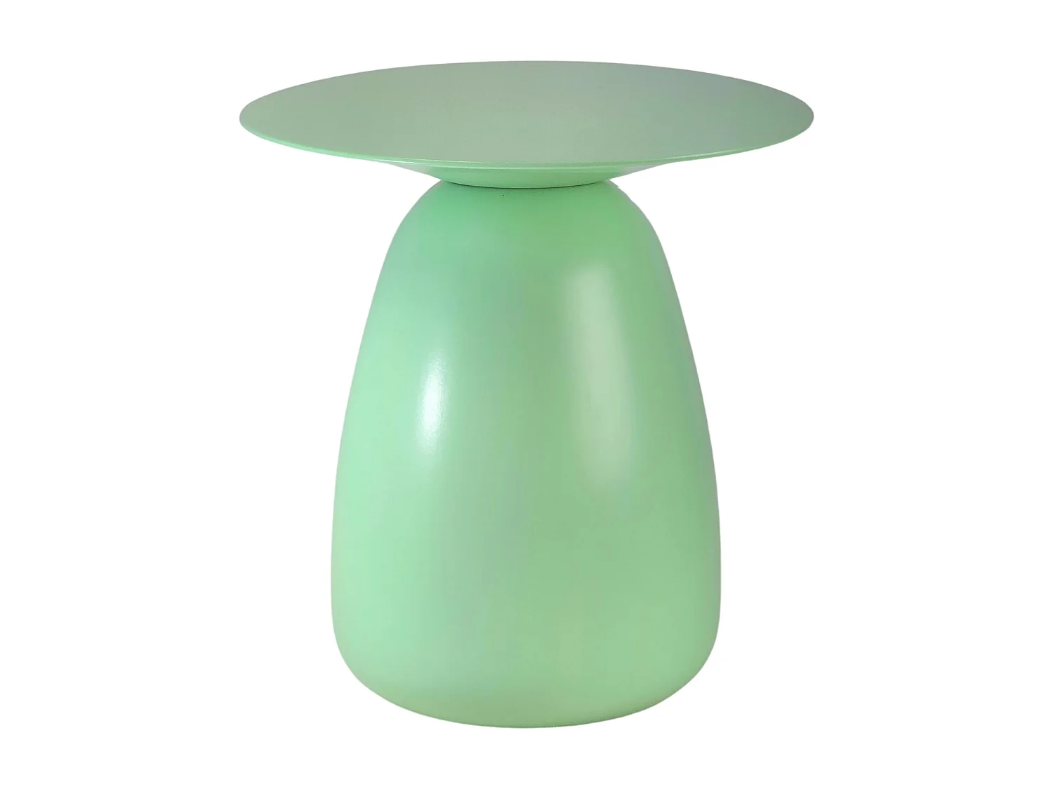 Stolik drewniany różne kolory Kayani Baobab 34, śr. 32,5 cm, pudrowa zieleń