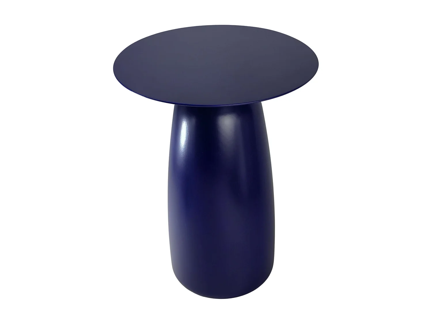 Stolik drewniany różne kolory Kayani Baobab 44, śr. 32,5 cm, granat szlachetny