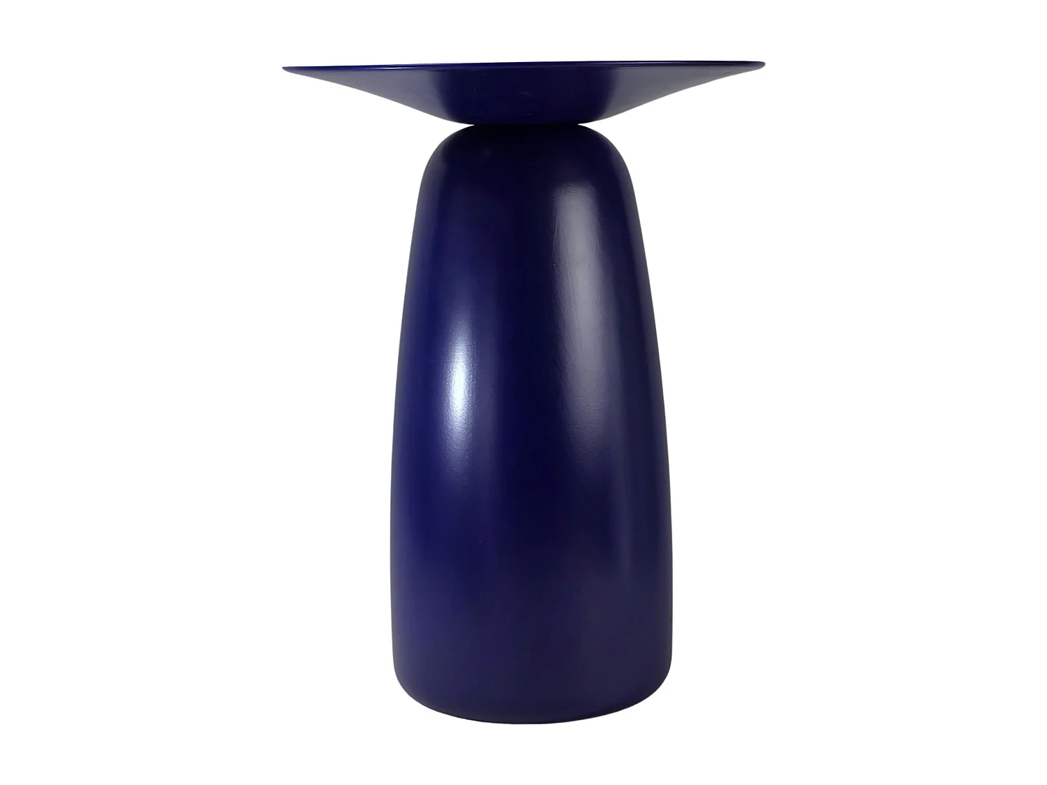 Stolik drewniany różne kolory Kayani Baobab 44, śr. 32,5 cm, granat szlachetny