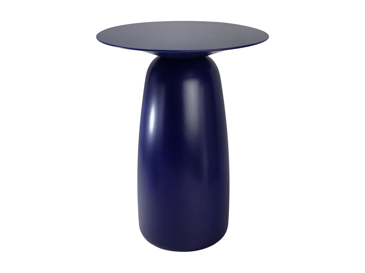 Beistelltisch Baobab44, ovaler tischplatte, buche - lackiert, marineblau