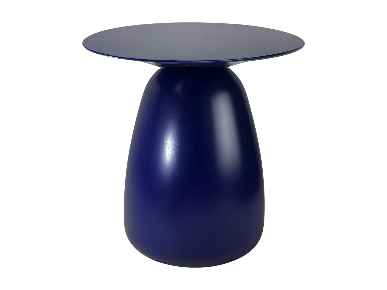 Stolik drewniany różne kolory Kayani Baobab 34, śr. 32,5 cm, granat szlachetny