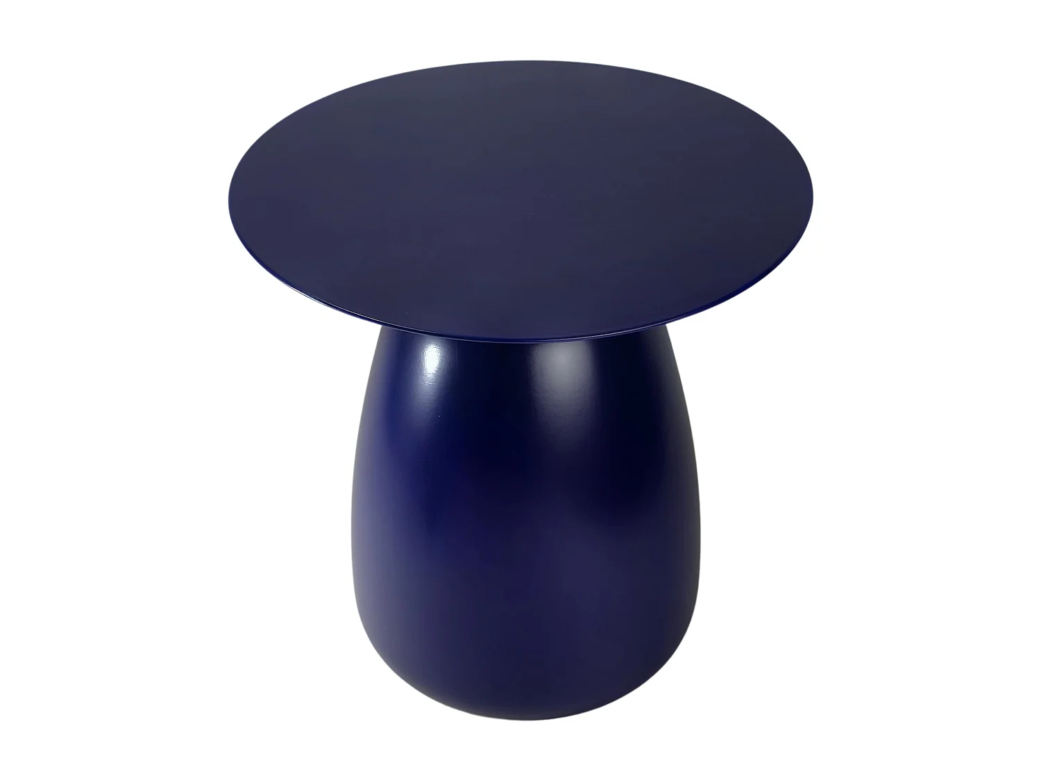 Stolik drewniany różne kolory Kayani Baobab 34, śr. 32,5 cm, granat szlachetny