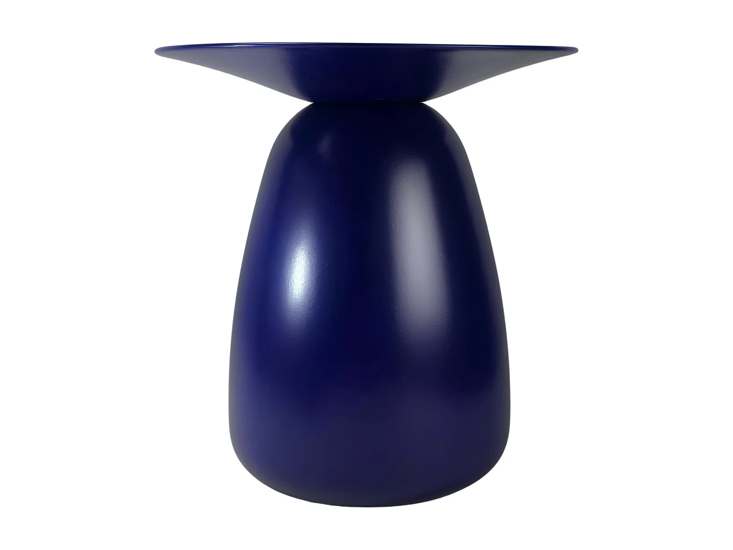 Stolik drewniany różne kolory Kayani Baobab 34, śr. 32,5 cm, granat szlachetny