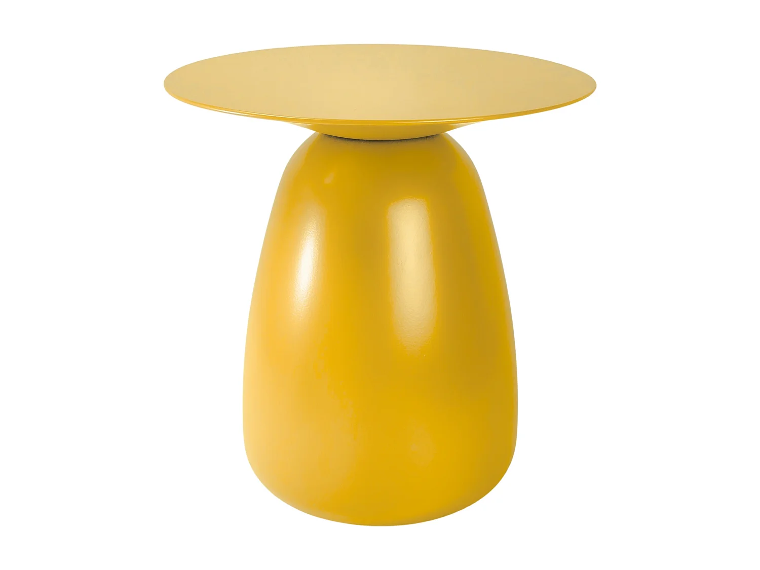 Stolik drewniany różne kolory Kayani Baobab 34, śr. 32,5 cm, żółty