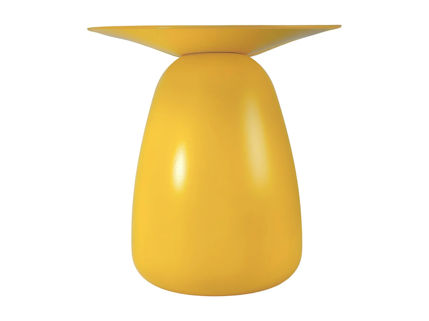 Stolik drewniany różne kolory Kayani Baobab 34, śr. 32,5 cm, żółty