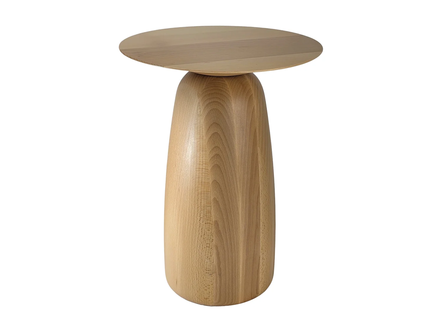 Stolik drewniany różne kolory Kayani Baobab 44, śr. 32,5 cm, lakier naturalny