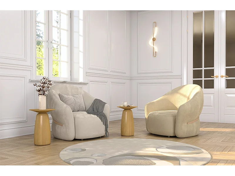 Table d'appoint / Table de nuit en bois de hêtre Kayani Baobab44, hauteur 44 cm / Naturelle