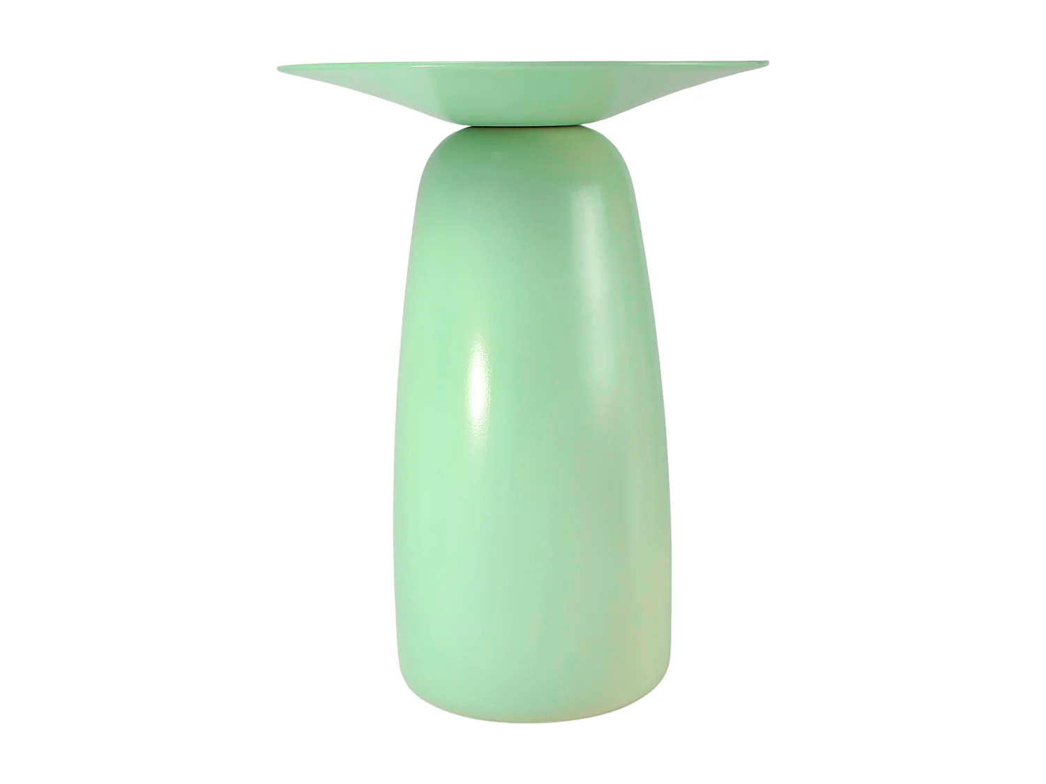 Stolik drewniany różne kolory Kayani Baobab 44, śr. 32,5 cm, pudrowa zieleń