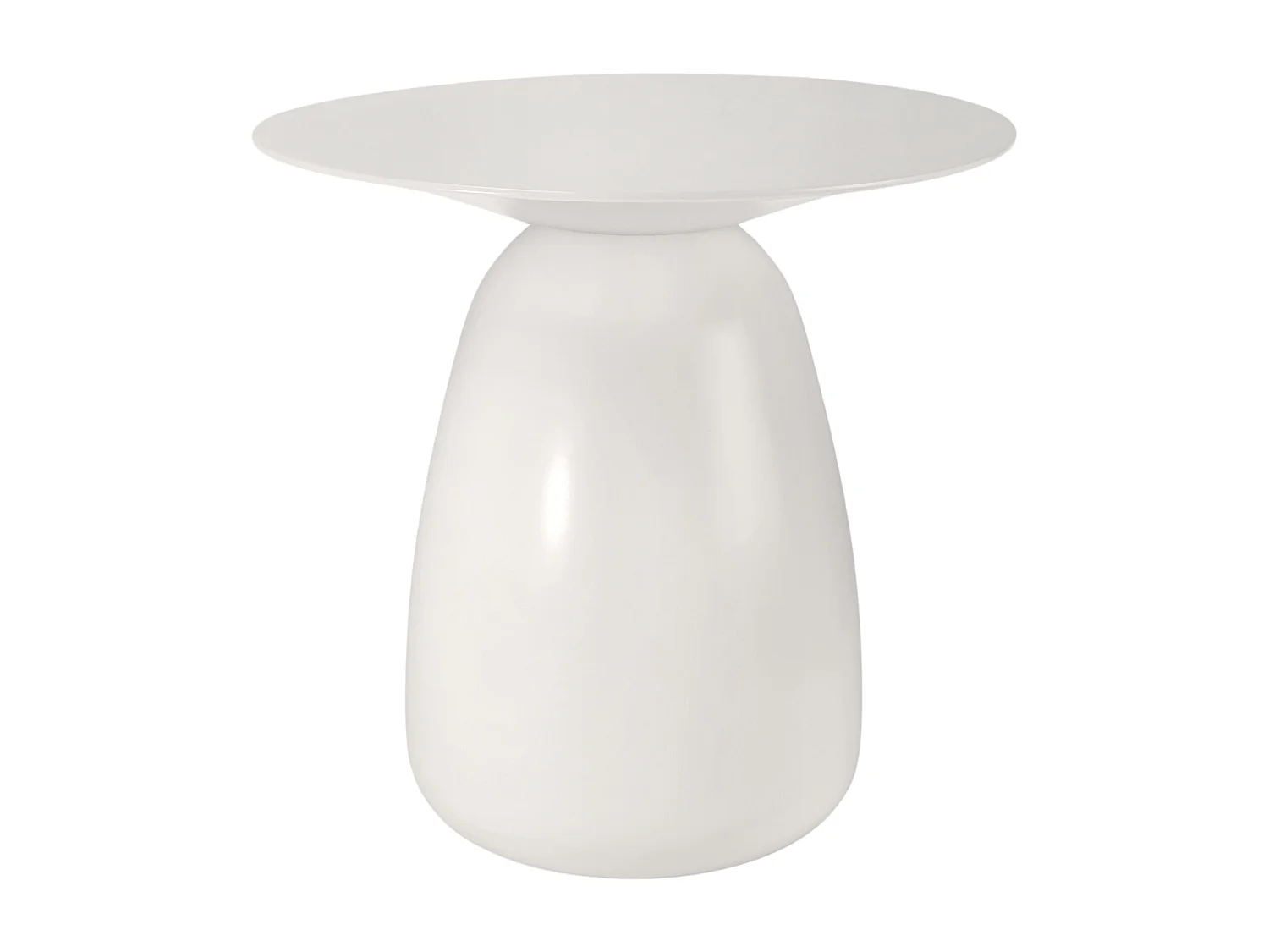 Stolik drewniany różne kolory Kayani Baobab 34, śr. 32,5 cm, biały ral