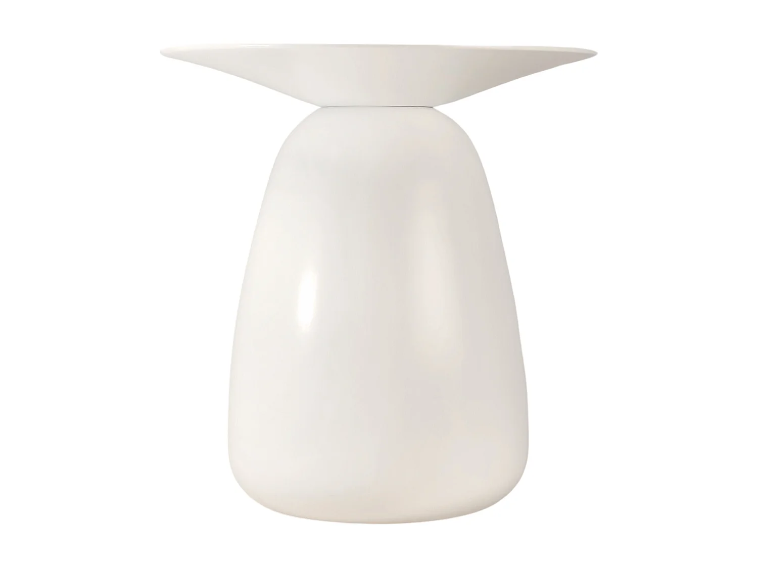 Stolik drewniany różne kolory Kayani Baobab 34, śr. 32,5 cm, biały ral