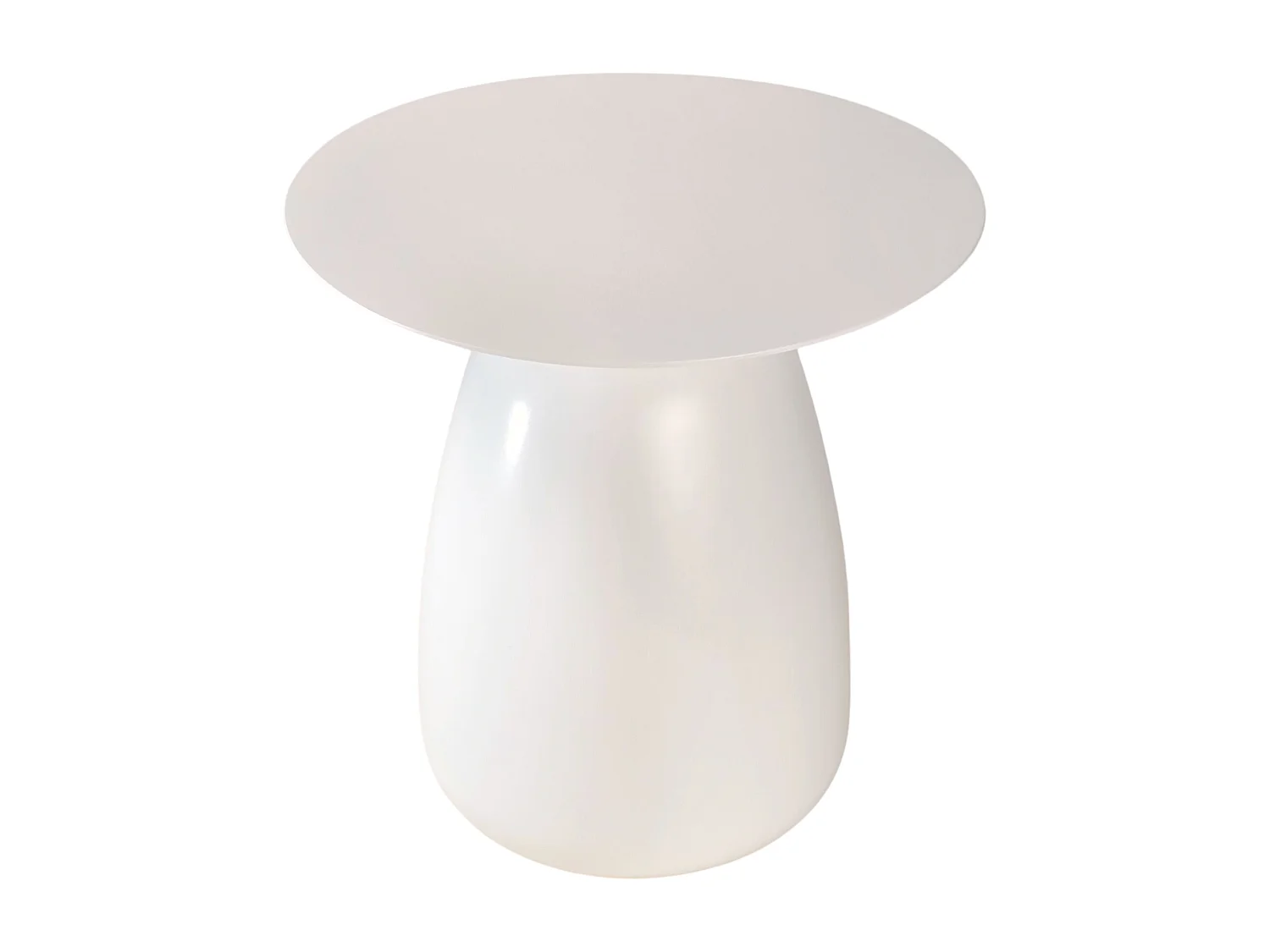 Stolik drewniany różne kolory Kayani Baobab 34, śr. 32,5 cm, biały ral