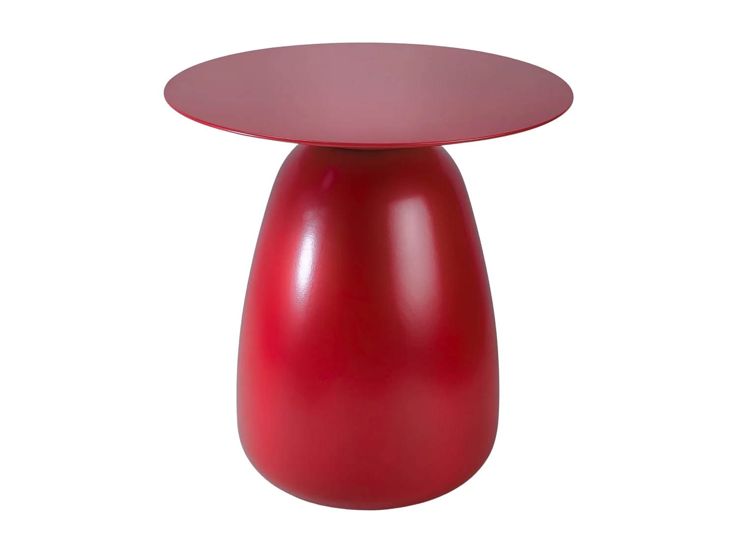 Stolik drewniany różne kolory Kayani Baobab 34, śr. 32,5 cm, bordowy