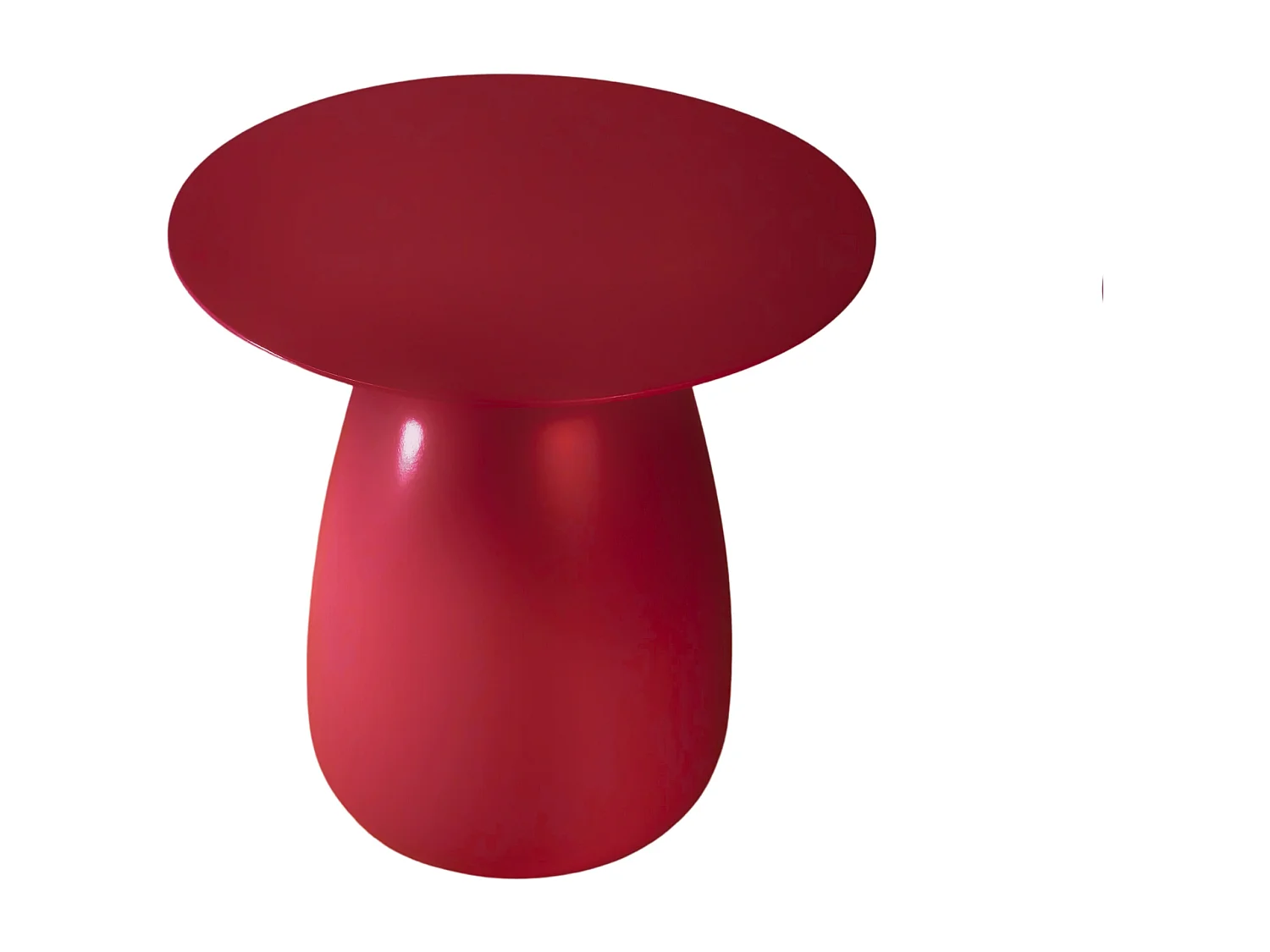 Beistelltisch Baobab34, ovaler tischplatte, buche - lackiert, rot
