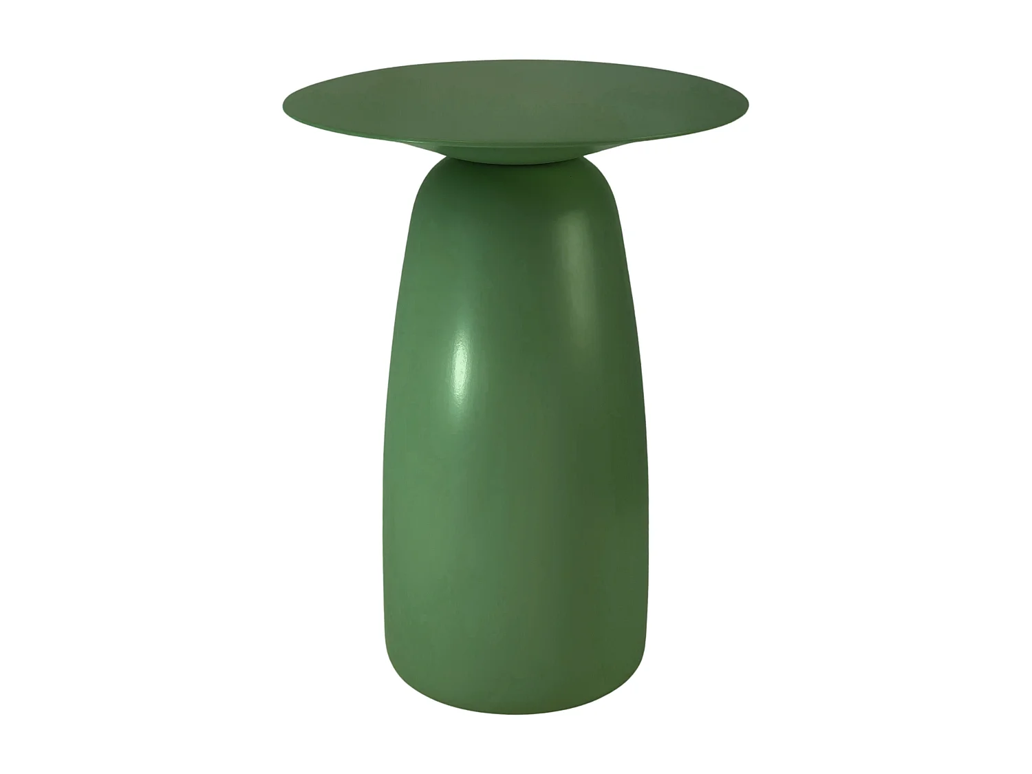 Stolik drewniany różne kolory Kayani Baobab 44, śr. 32,5 cm, groszkowa zieleń