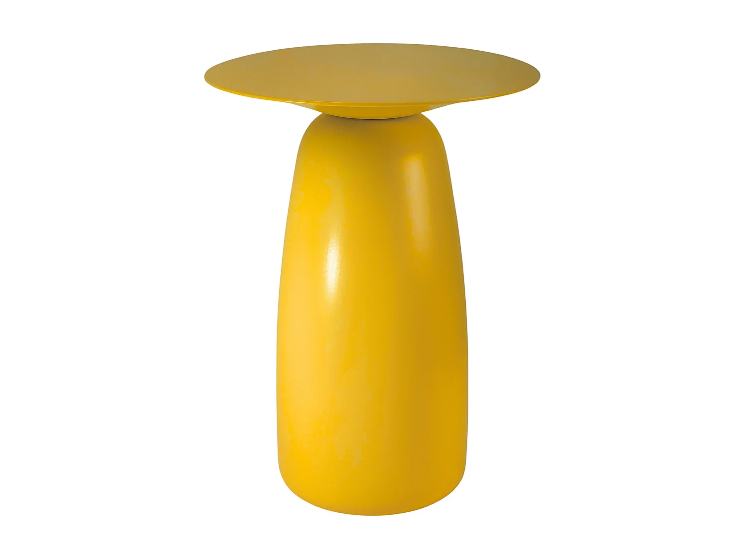 Table d'appoint / Table de nuit en bois de hêtre Kayani Baobab44, hauteur 44 cm / Jaune