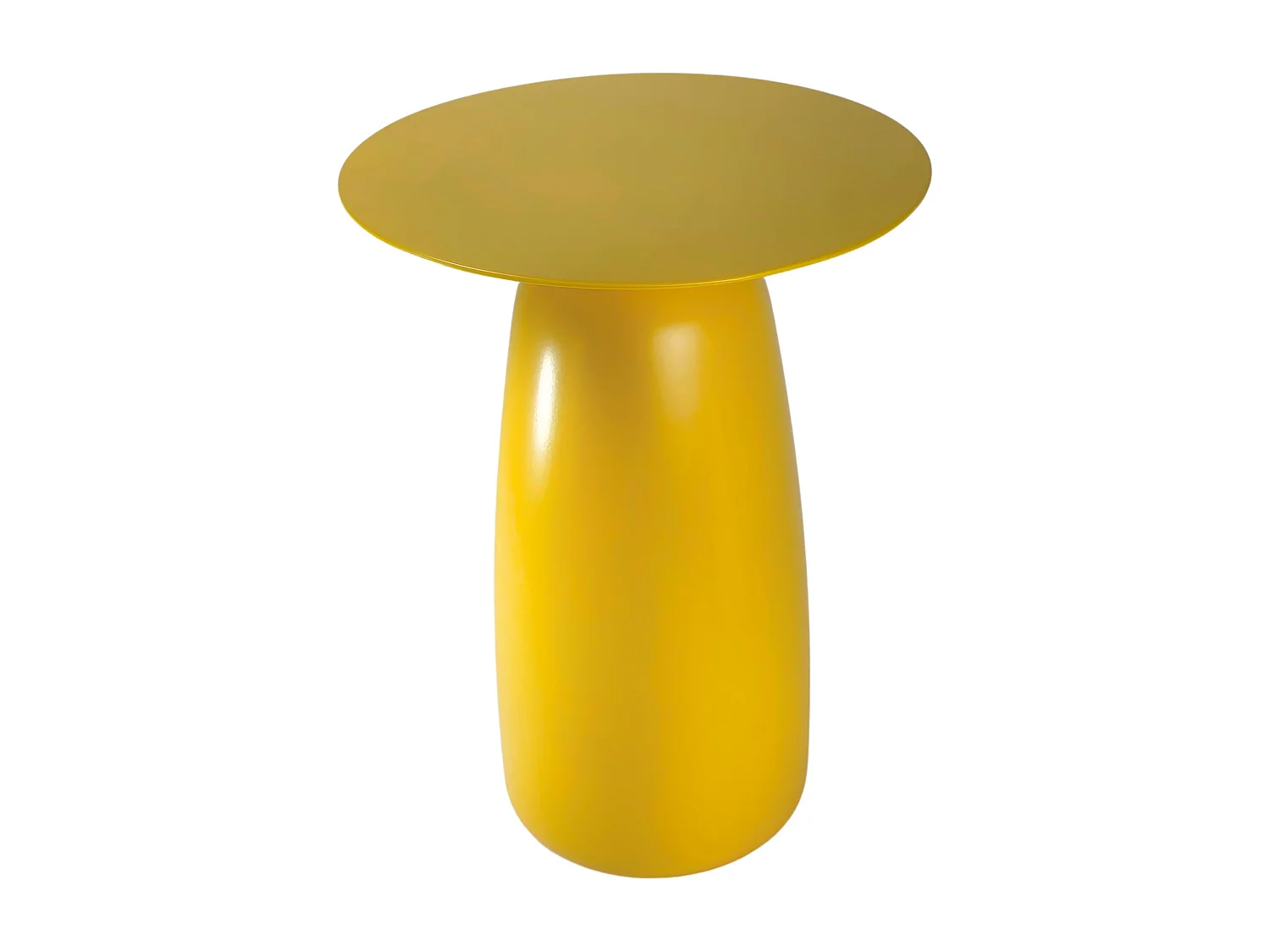 Table d'appoint / Table de nuit en bois de hêtre Kayani Baobab44, hauteur 44 cm / Jaune