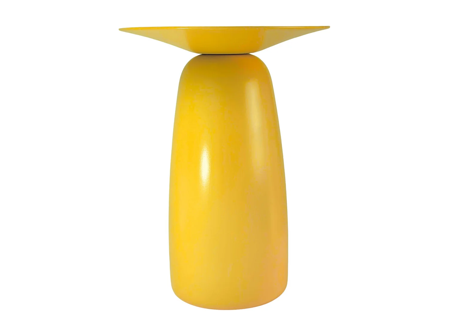 Table d'appoint / Table de nuit en bois de hêtre Kayani Baobab44, hauteur 44 cm / Jaune