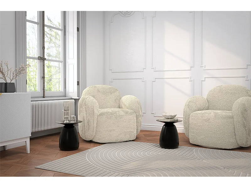 Stolik drewniany różne kolory Kayani Baobab 34, śr. 32,5 cm, czarny