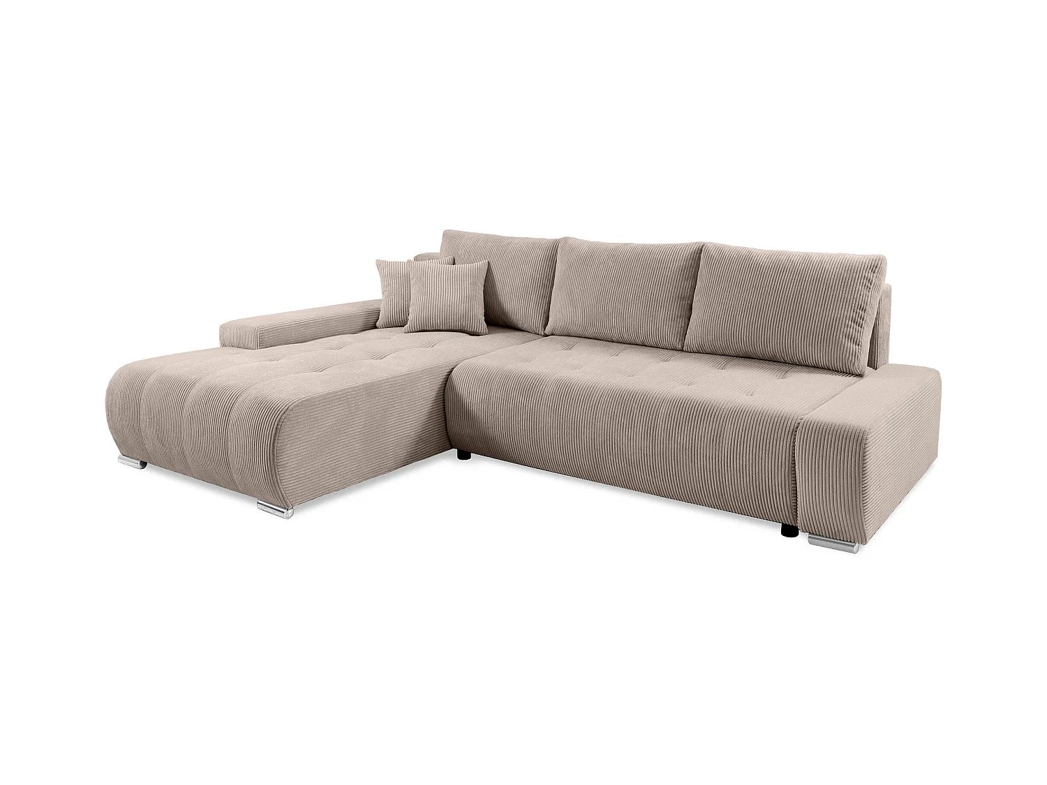 CANAPÉ D'ANGLE avec coffre de rangement Tragel L, beige