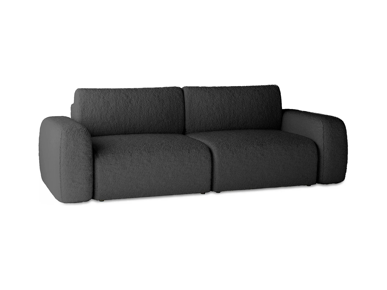 CANAPÉ CONVERTIBLE Tissu Bouclé Sassari Noir (Anthology 19)