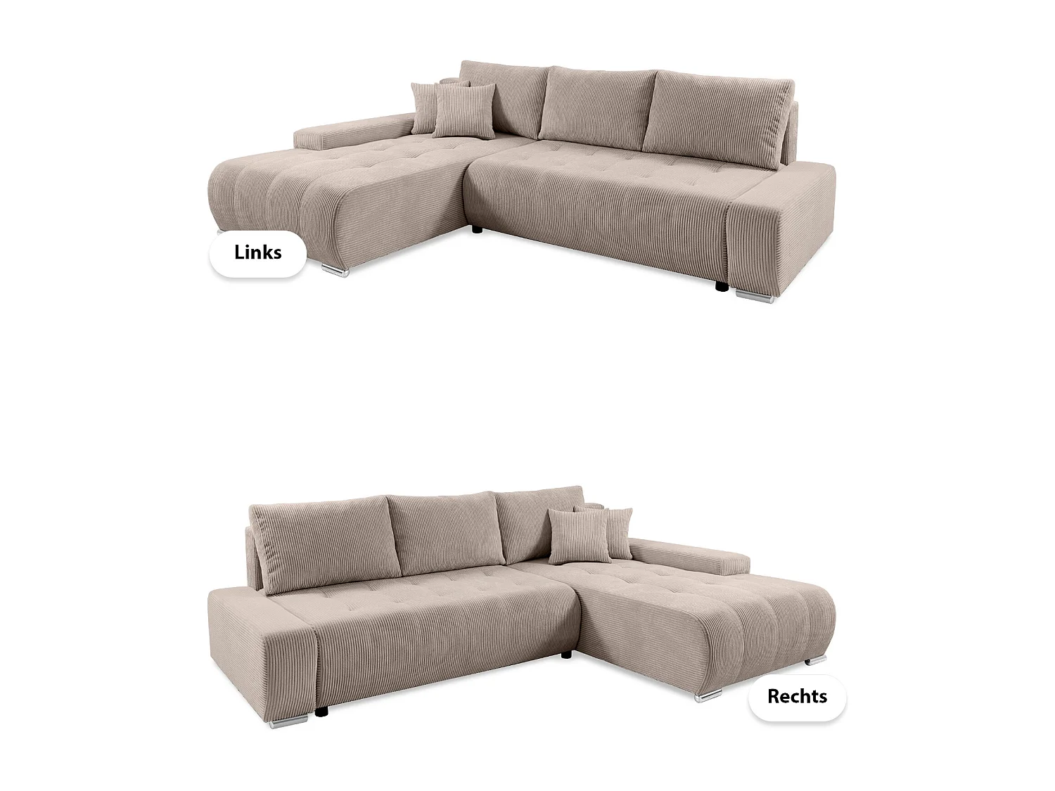 CANAPÉ D'ANGLE avec coffre de rangement Tragel L, beige