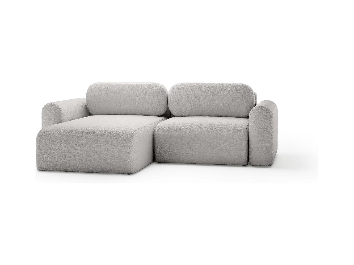 SOFA D'ANGLE Tissu Bouclé Carpin Mini Argenté (Anthology 15)