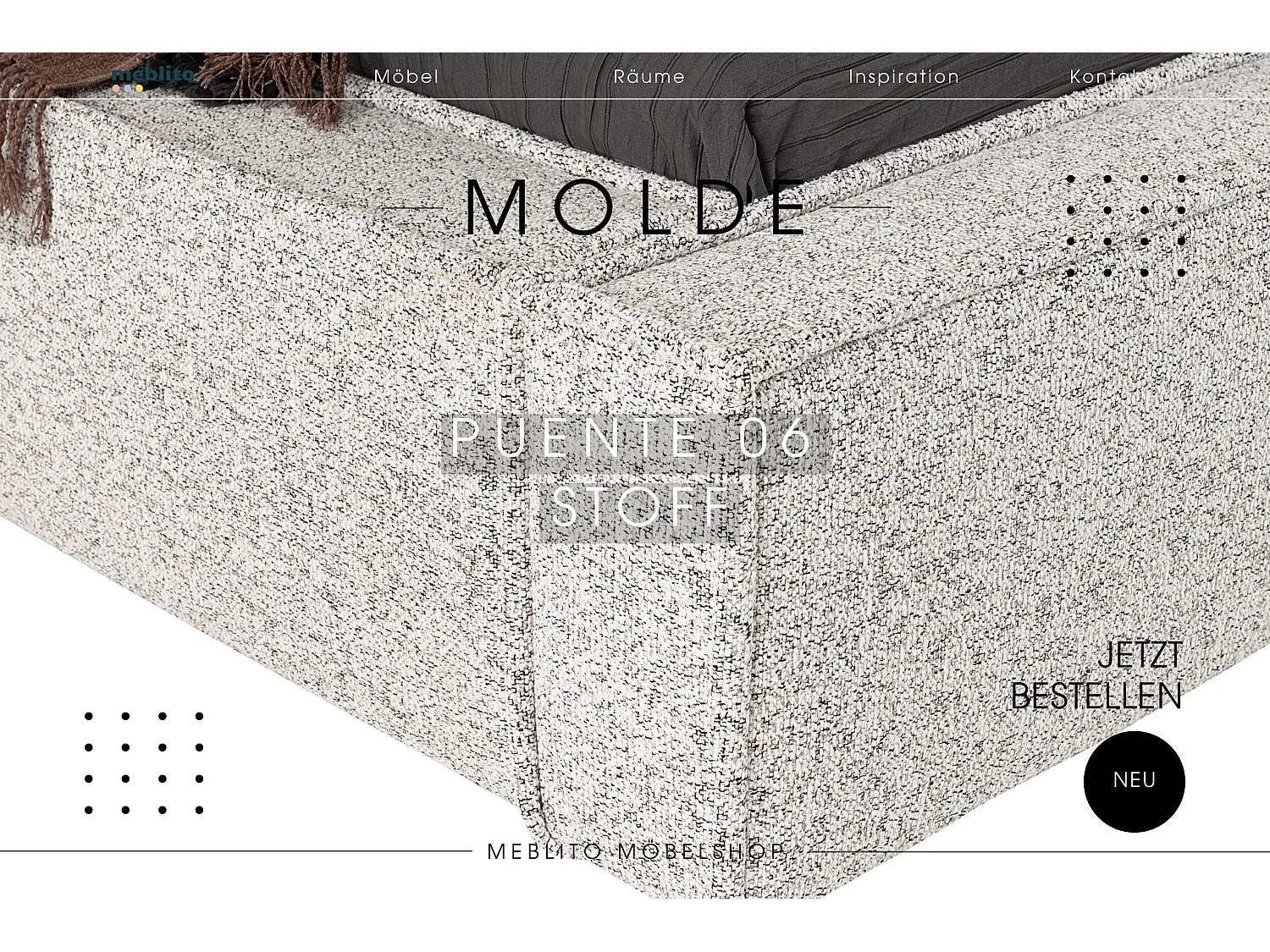 LIT TAPISSÉ Molde avec coffre de rangement 140x200 cm, Beige