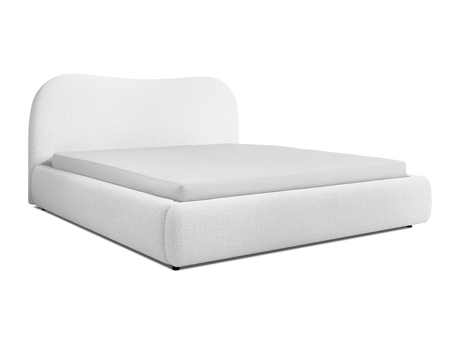 LIT CAPITONNÉ avec coffre de lit Sollia 180x200 cm, Crème