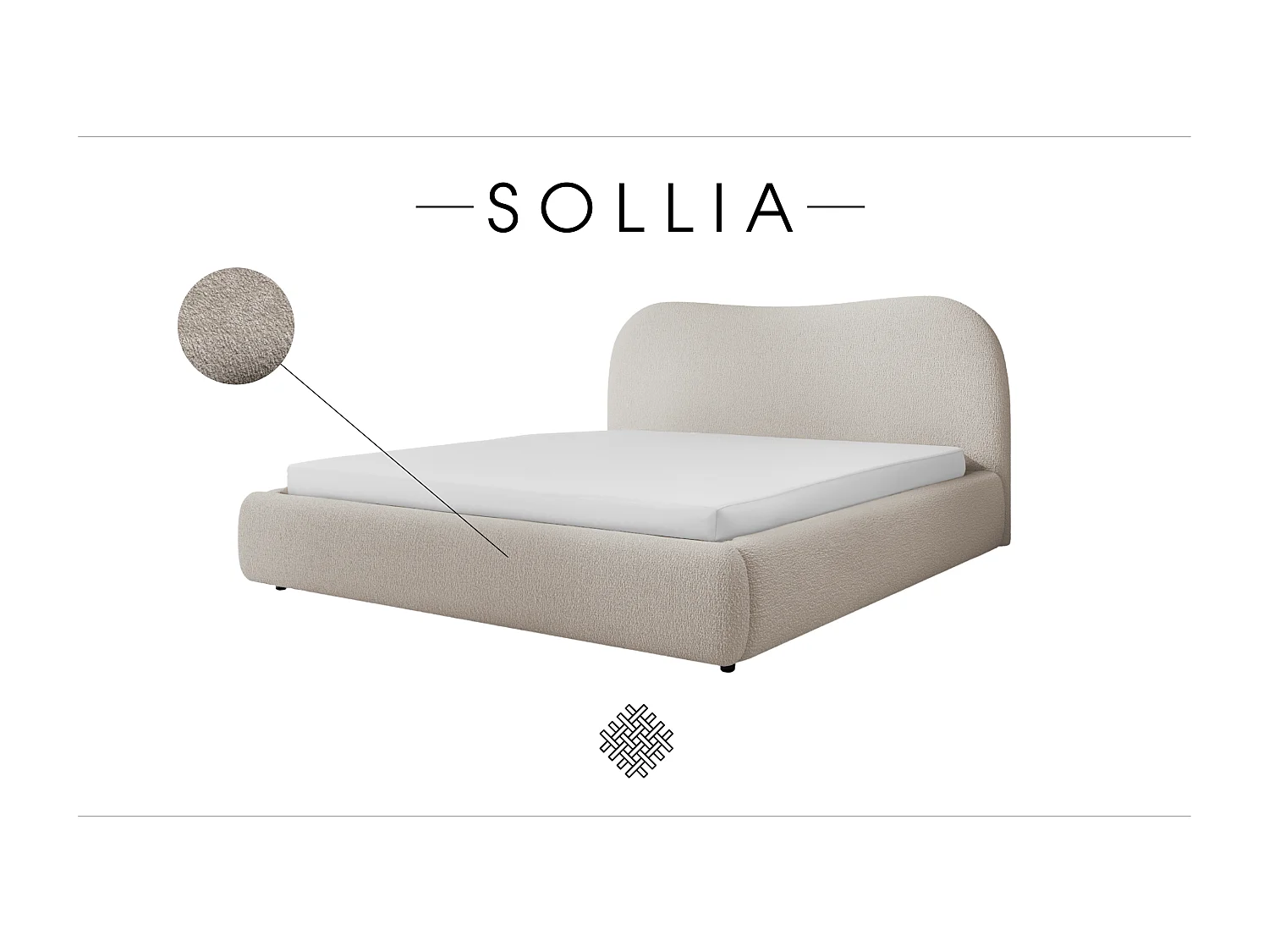 POLSTERBETT mit Bettkasten Sollia 140x200 cm, Beige