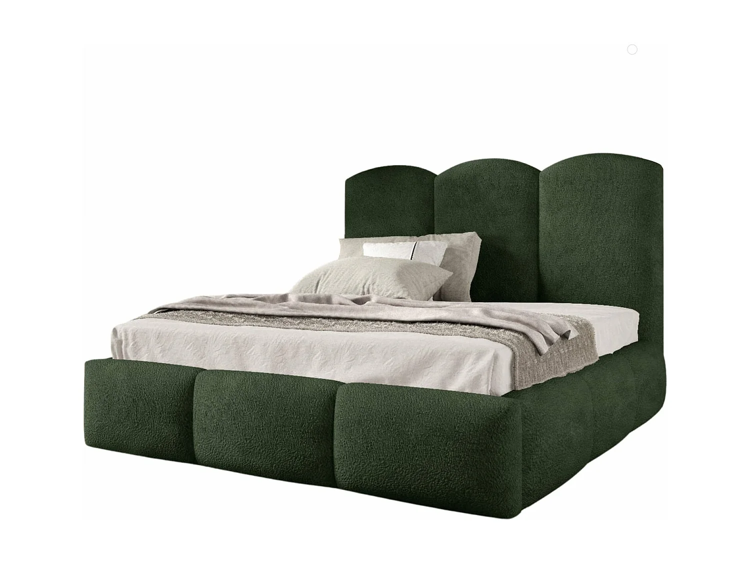 POLSTERBETT aus Bouclé-Stoff Ranis 160x200 cm, Dunkelgrün
