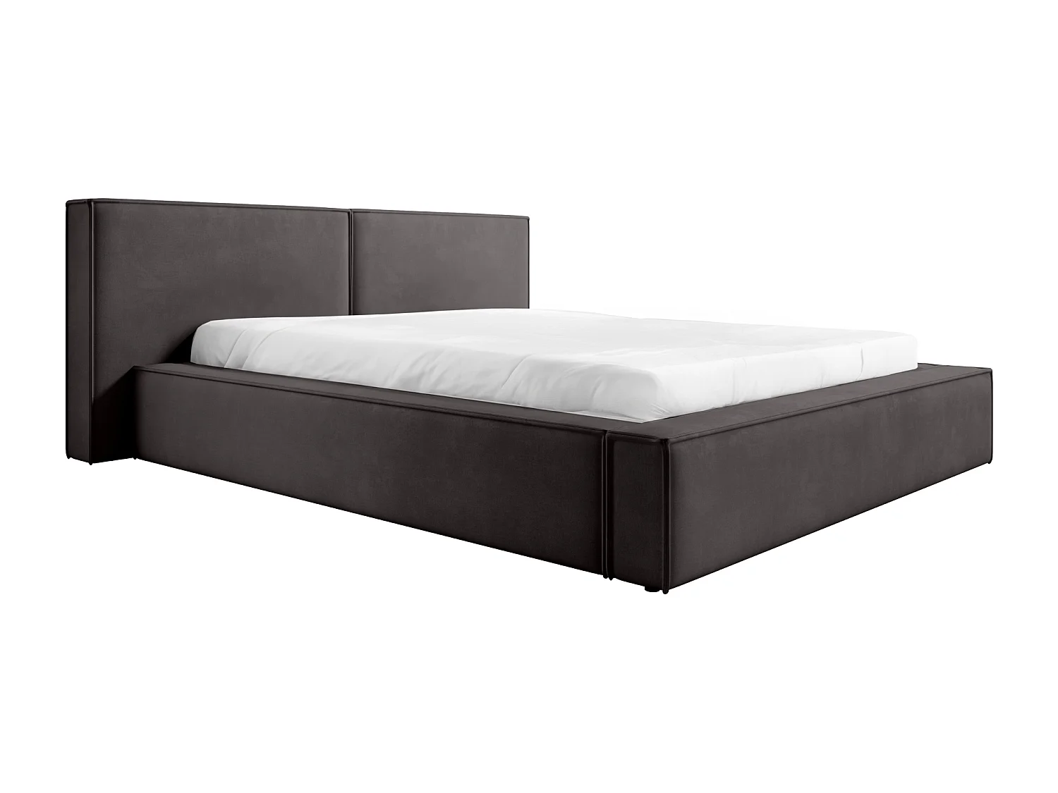 LIT CAPITONNÉ avec coffre de lit Trakas 200x200 cm, gris foncé