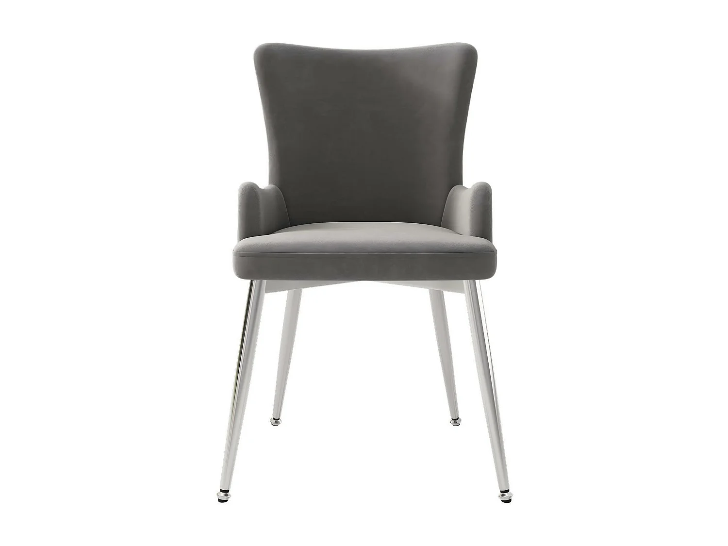 Conjunto de 6 sillas de terciopelo, con 4 pies de metal, carga máxima de 120 kg, 55x48x84cm, gris