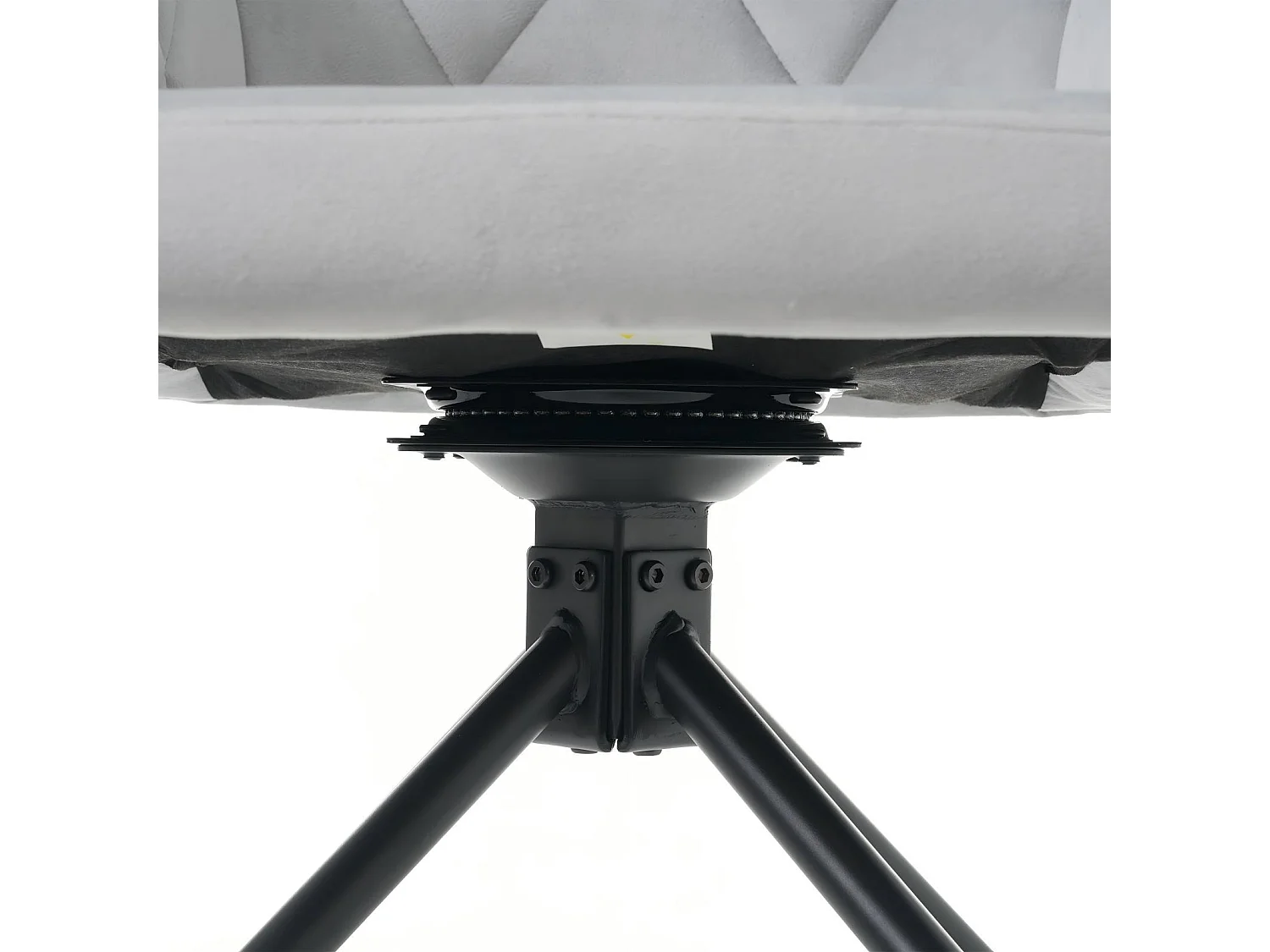 Set van 4 draaibare stoelen van fluweel, diamantmotief, met armleuningen, lendensteun, 60x45x85cm, Grijs