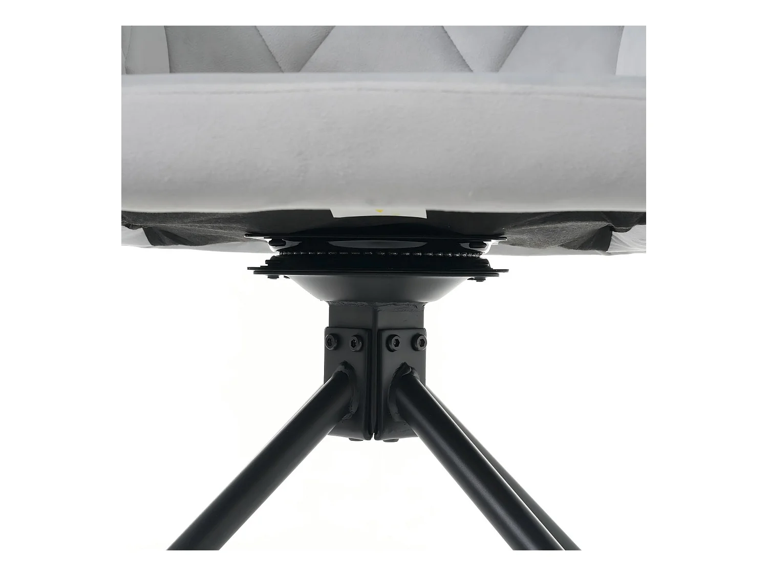 Set van 4 draaibare stoelen van fluweel, diamantmotief, met armleuningen, lendensteun, 60x45x85cm, Grijs